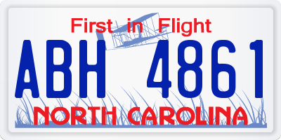 NC license plate ABH4861