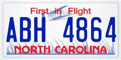 NC license plate ABH4864