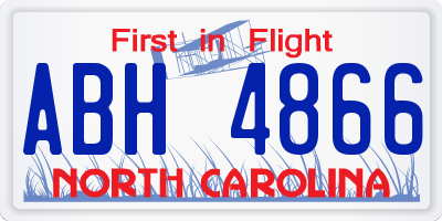 NC license plate ABH4866