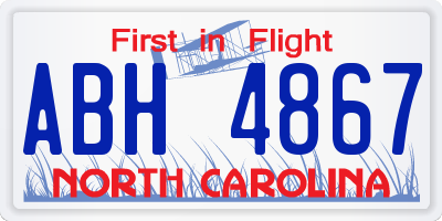 NC license plate ABH4867