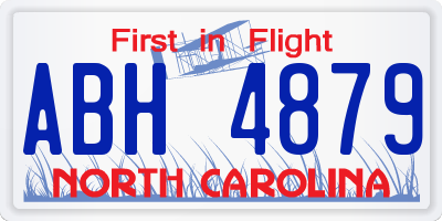 NC license plate ABH4879