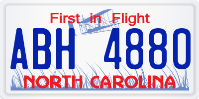 NC license plate ABH4880