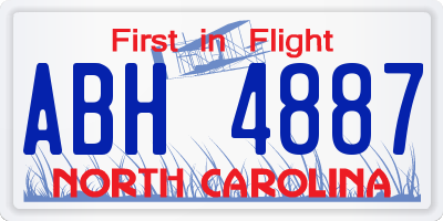 NC license plate ABH4887