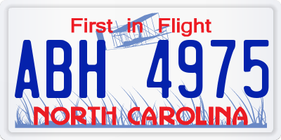 NC license plate ABH4975