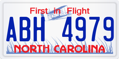 NC license plate ABH4979