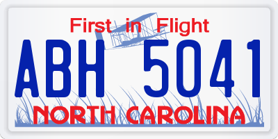 NC license plate ABH5041