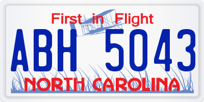 NC license plate ABH5043