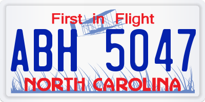 NC license plate ABH5047