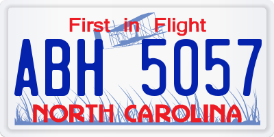 NC license plate ABH5057