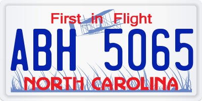 NC license plate ABH5065