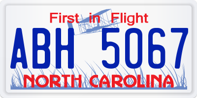 NC license plate ABH5067