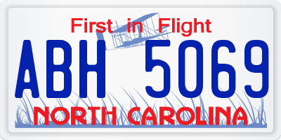 NC license plate ABH5069
