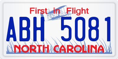 NC license plate ABH5081