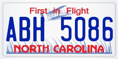 NC license plate ABH5086