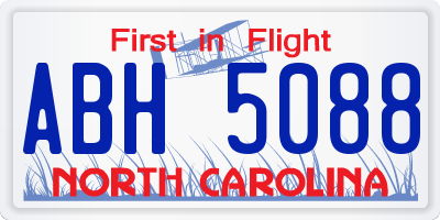 NC license plate ABH5088