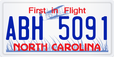 NC license plate ABH5091