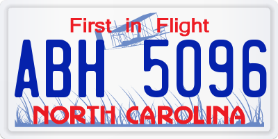 NC license plate ABH5096