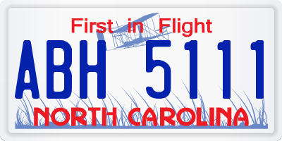 NC license plate ABH5111