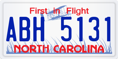 NC license plate ABH5131