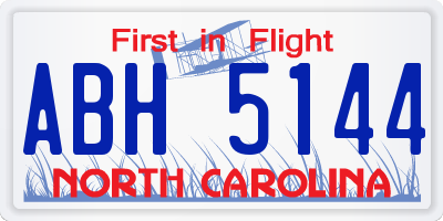 NC license plate ABH5144