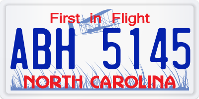 NC license plate ABH5145