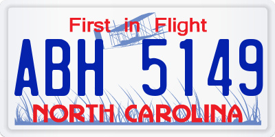 NC license plate ABH5149