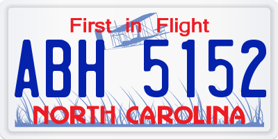 NC license plate ABH5152
