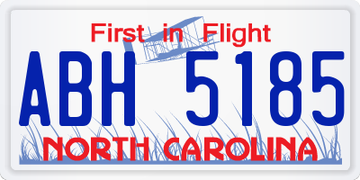 NC license plate ABH5185