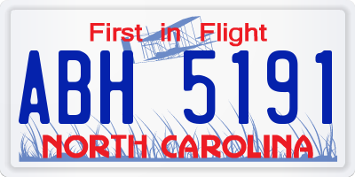 NC license plate ABH5191