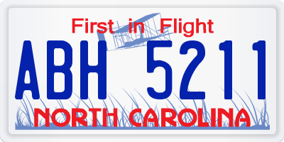 NC license plate ABH5211