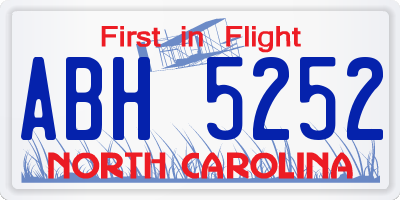 NC license plate ABH5252