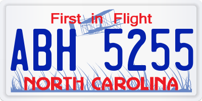 NC license plate ABH5255