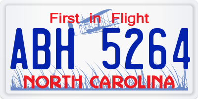 NC license plate ABH5264