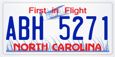 NC license plate ABH5271