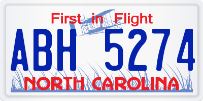 NC license plate ABH5274