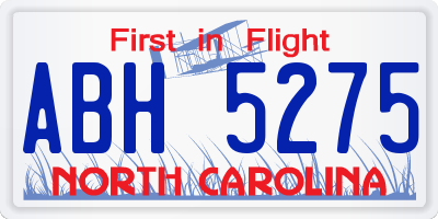 NC license plate ABH5275