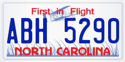 NC license plate ABH5290