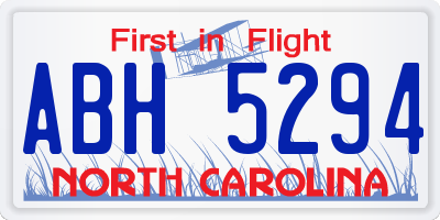 NC license plate ABH5294