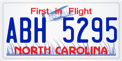 NC license plate ABH5295