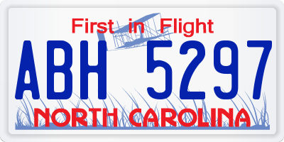 NC license plate ABH5297