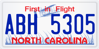 NC license plate ABH5305