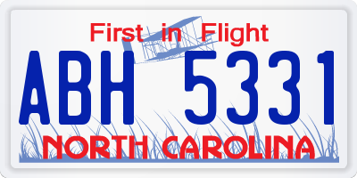 NC license plate ABH5331