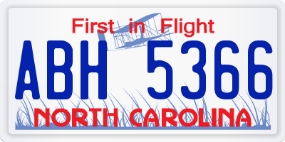 NC license plate ABH5366