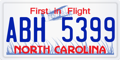 NC license plate ABH5399