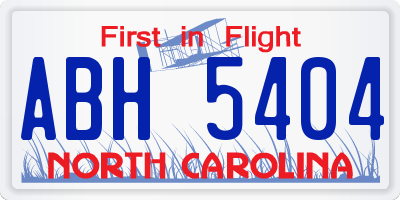 NC license plate ABH5404