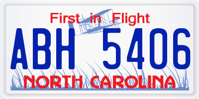 NC license plate ABH5406