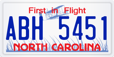NC license plate ABH5451