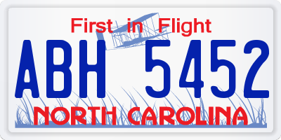 NC license plate ABH5452