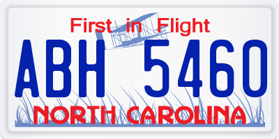 NC license plate ABH5460