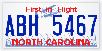 NC license plate ABH5467